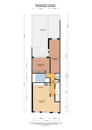 Floor plan - Bilderdijkstraat 92-1, 1053 KX Amsterdam 